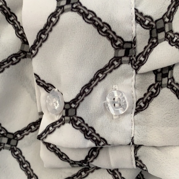 Versace 1969 chainlink blouse with western styling and roll up sleeves - Picture 4 of 8